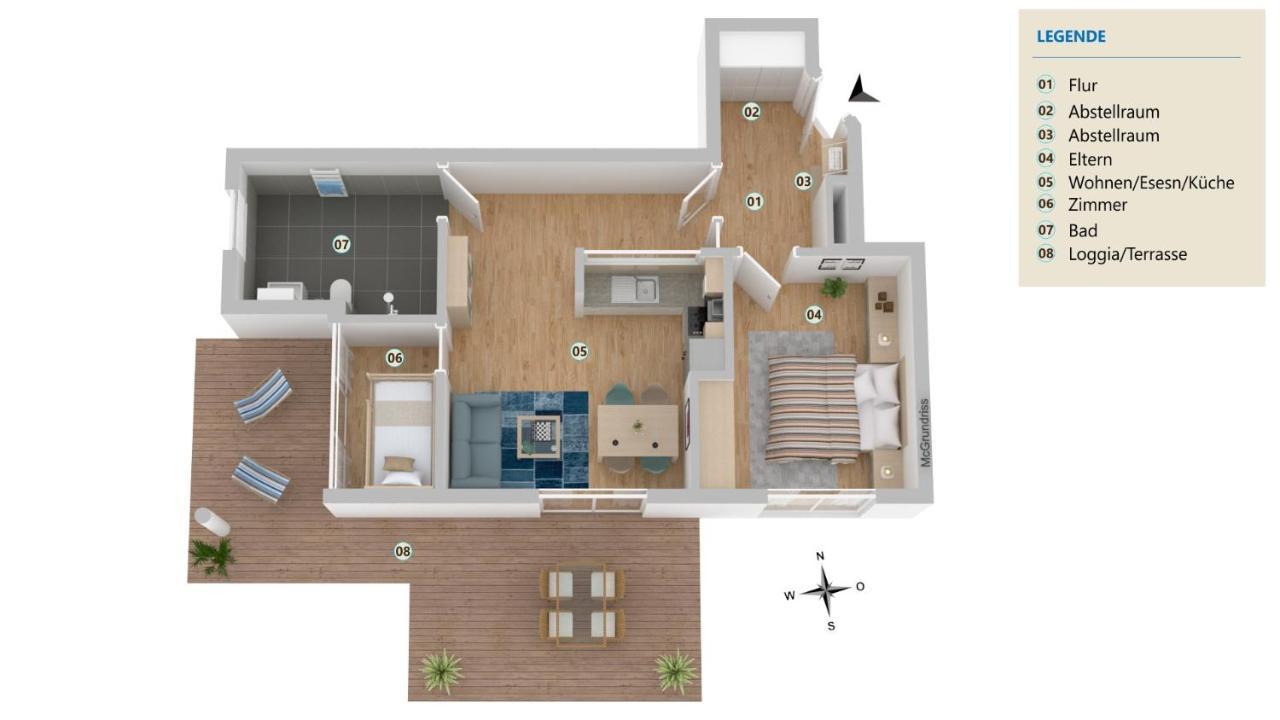 Seeblick Nordlicht, Exklusive Wohnung Mit Terrasse Wangerooge Kültér fotó